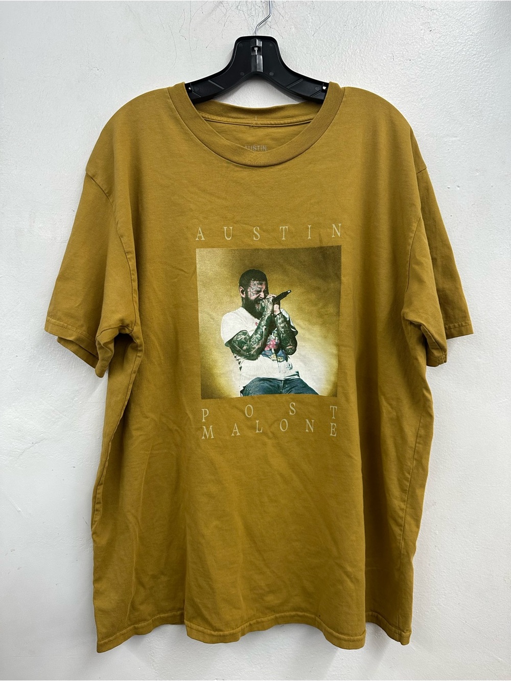 Austin Post Malone Graphic Tee 2023 concert tour shirt mustard yellow xl men’s